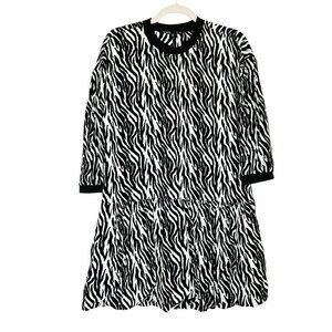 Zara Oversized Zebra Stripe TShirt Dress Size Small